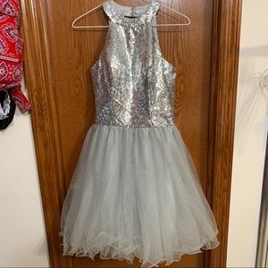 Silver Homecoming/Prom Dress Size 4